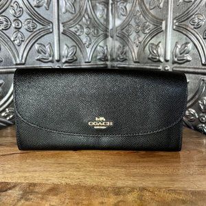 Coach Black Leather Wallet Clutch